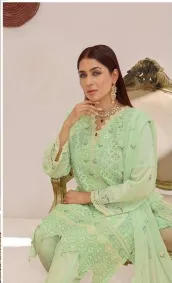 Bin Hameed Raiqa Embroidered Chickenkari Lawn  2